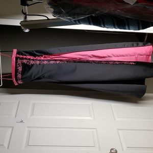 Pink and black long dress, size 9 with  pink beading.